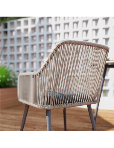 Outsunny 4 Seater Rattan Dining Set, Rattan Garden Furniture Set with Parasol Hole, Outdoor Dining Table and Chairs Set with Cus