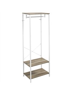 HOMCOM Hallway Coat Rack and Shoe Bench Tree - Grey