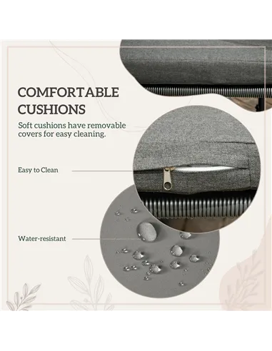 Outsunny 4 Seater Rattan Cube Garden Furniture Set, Rattan Dining Set with Cushions, Outdoor Dining Table and Chairs with Rectan