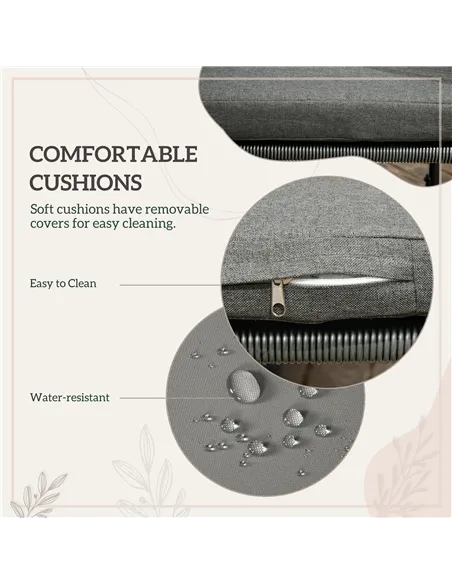 Outsunny 4 Seater Rattan Cube Garden Furniture Set, Rattan Dining Set with Cushions, Outdoor Dining Table and Chairs with Rectan