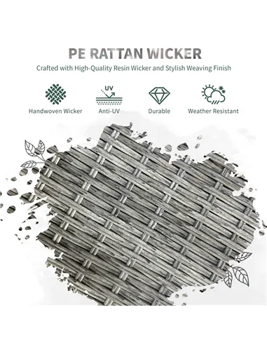 Outsunny Five-Pieces Rattan Dining Set - Light Grey