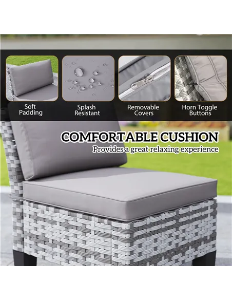 Outsunny Seven-Piece Rattan Dining Set - Grey