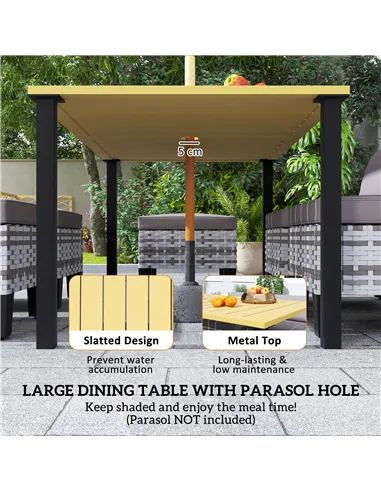 Outsunny Seven-Piece Rattan Dining Set - Grey