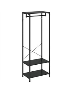 HOMCOM Hallway Coat Rack and Shoe Bench Tree - Black