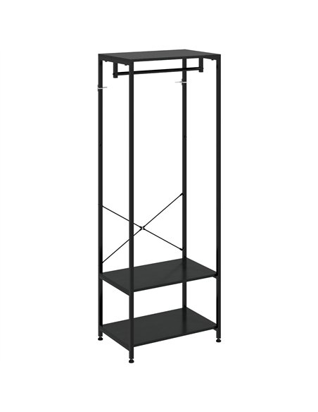 HOMCOM Hallway Coat Rack and Shoe Bench Tree - Black