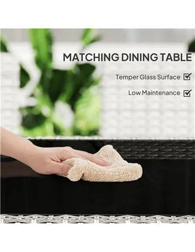 Outsunny Seven-Piece Rattan Dining Set - Mixed-Grey