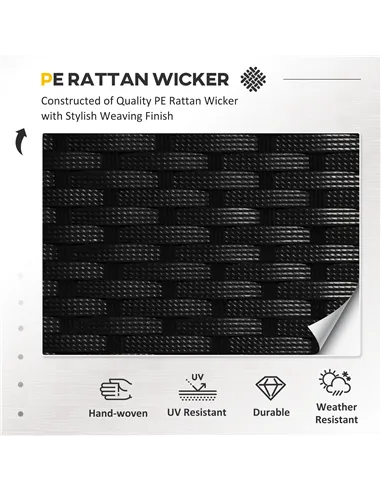 Outsunny 4 Pieces Rattan Garden Furniture Set, 4 Seater Garden Sofa Set with Loveseat, Armchairs and Glass Top Table, Wicker Con