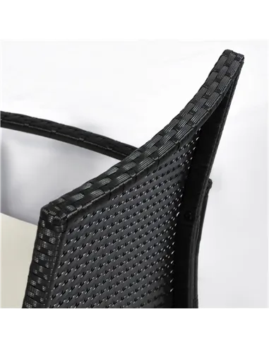 Outsunny 4 Pieces Rattan Garden Furniture Set, 4 Seater Garden Sofa Set with Loveseat, Armchairs and Glass Top Table, Wicker Con