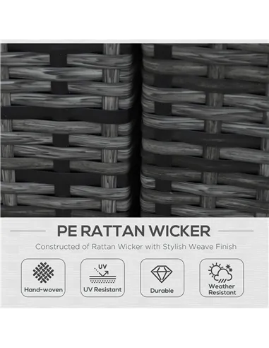 Outsunny 8 Piece Rattan Corner Sofa Set with Wide & Deep Seat, Assembled Aluminium PE Rattan Garden Furniture Set with Thick Cus