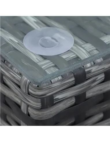 Outsunny 8 Piece Rattan Corner Sofa Set with Wide & Deep Seat, Assembled Aluminium PE Rattan Garden Furniture Set with Thick Cus