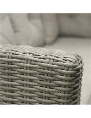 Outsunny 8-Seater Outdoor PE Rattan Sofa Set Conversation Set w/ Fire Pit Table, L-Shape Sofa, Footstool and Furniture Cover