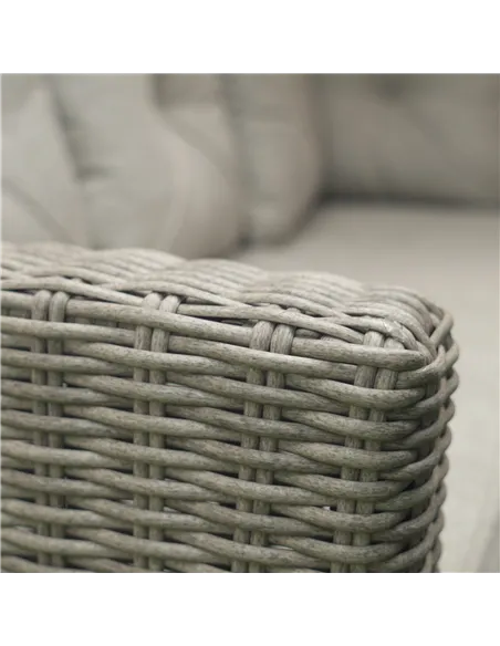 Outsunny 8-Seater Outdoor PE Rattan Sofa Set Conversation Set w/ Fire Pit Table, L-Shape Sofa, Footstool and Furniture Cover