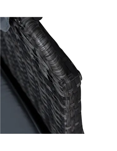 Outsunny 5 PCS Outdoor Rattan Wicker Sofa Sets Reclining Sofa Adjustable Canopy & Side Table Dining Table Set Sectional Conversa