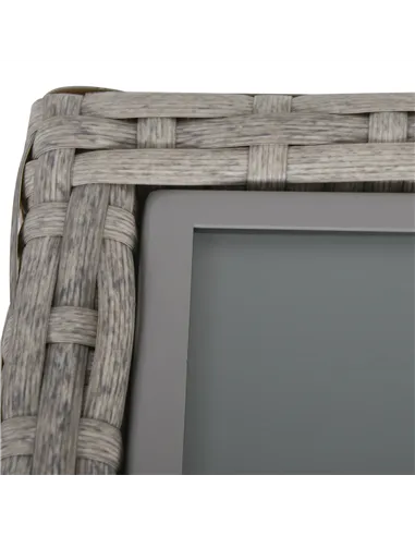 Outsunny 4 Pieces Rattan Garden Furniture Set, 4 Seater Garden Sofa Set with Storage Box, Loveseats and Glass Top Table, Wicker 