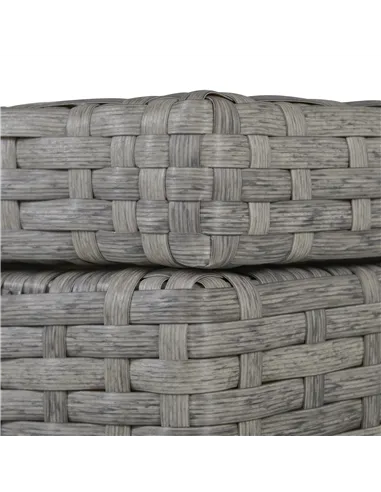 Outsunny 4 Pieces Rattan Garden Furniture Set, 4 Seater Garden Sofa Set with Storage Box, Loveseats and Glass Top Table, Wicker 