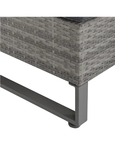 Outsunny 4 Pieces Rattan Garden Furniture Set, 4 Seater Garden Sofa Set with Storage Box, Loveseats and Glass Top Table, Wicker 