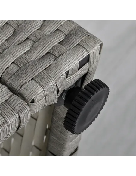 Outsunny Six-Piece Rattan Sofa Set, with Glass-Top Table - Mixed Grey