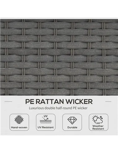 Outsunny 6PC Garden Rattan Sofa Set Bonzer Outdoor Furniture Patio Table Loveseat Stool Lounging Ottoman Aluminium Frame Wicker 