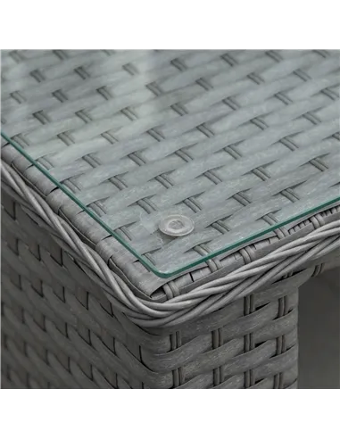 Outsunny 6PC Garden Rattan Sofa Set Bonzer Outdoor Furniture Patio Table Loveseat Stool Lounging Ottoman Aluminium Frame Wicker 