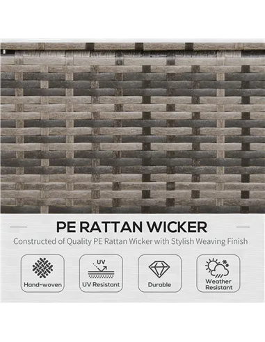 Outsunny 8 Seater Patio wicker Sofa Set ,Outdoor Couch with Table & Cushions, Grey