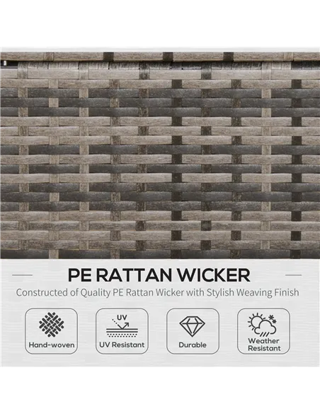 Outsunny 8 Seater Patio wicker Sofa Set ,Outdoor Couch with Table & Cushions, Grey