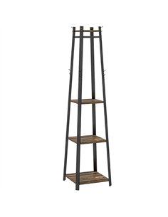 HOMCOM Compact Freestanding Coat Rack -  Black/Brown