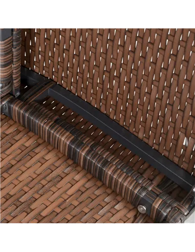 Outsunny Six-Piece Rattan Sofa Set, with Glass-Top Table - Mixed Brown