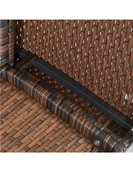 Outsunny Six-Piece Rattan Sofa Set, with Glass-Top Table - Mixed Brown
