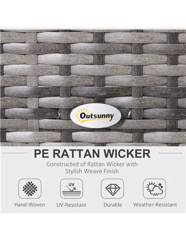 Outsunny 5 Pieces Rattan Garden Furniture Set, 4 Seater Half-Round Garden Sofa Set with Thickened Cushions, Wicker Conservatory 