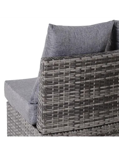 Outsunny 5 Pieces Rattan Garden Furniture Set, 4 Seater Half-Round Garden Sofa Set with Thickened Cushions, Wicker Conservatory 