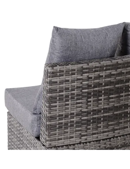 Outsunny 5 Pieces Rattan Garden Furniture Set, 4 Seater Half-Round Garden Sofa Set with Thickened Cushions, Wicker Conservatory 