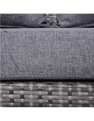 Outsunny 5 Pieces Rattan Garden Furniture Set, 4 Seater Half-Round Garden Sofa Set with Thickened Cushions, Wicker Conservatory 