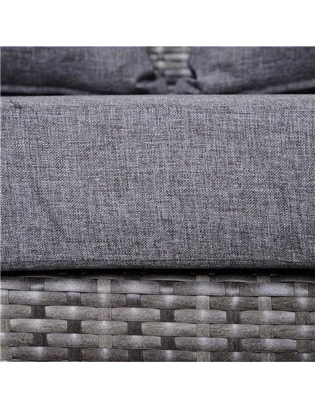 Outsunny 5 Pieces Rattan Garden Furniture Set, 4 Seater Half-Round Garden Sofa Set with Thickened Cushions, Wicker Conservatory 