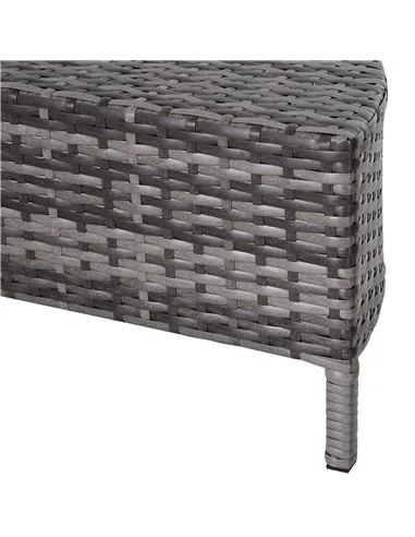 Outsunny 5 Pieces Rattan Garden Furniture Set, 4 Seater Half-Round Garden Sofa Set with Thickened Cushions, Wicker Conservatory 