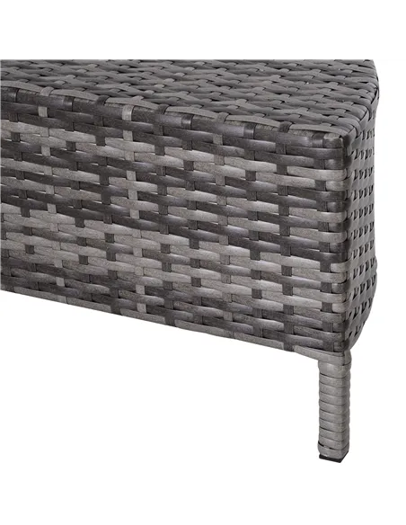 Outsunny 5 Pieces Rattan Garden Furniture Set, 4 Seater Half-Round Garden Sofa Set with Thickened Cushions, Wicker Conservatory 