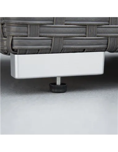 Outsunny 9-Seater Garden Rattan Furniture 10 Pcs Rattan Corner Dining Sofa Set, Grey/Dusty Blue Cushion