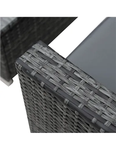 Outsunny 4 Pieces Wicker Steel Rattan Sofa Set Garden Chair Seat Furniture Patio Grey