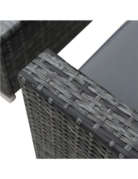 Outsunny 4 Pieces Wicker Steel Rattan Sofa Set Garden Chair Seat Furniture Patio Grey