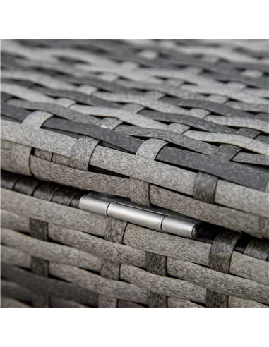 Outsunny 6PC Rattan Corner Sofa Set Wicker 4 Seater Garden Storage Coffee Table Conversation Ottoman Outdoor Weave Furniture w/ 