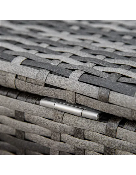 Outsunny 6PC Rattan Corner Sofa Set Wicker 4 Seater Garden Storage Coffee Table Conversation Ottoman Outdoor Weave Furniture w/ 