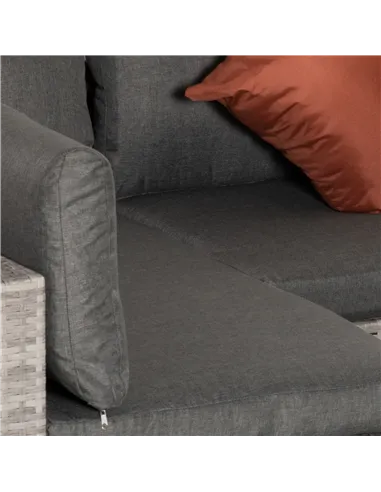 Outsunny Four-Piece Half-Square Rattan Sofa Set - Mixed Grey