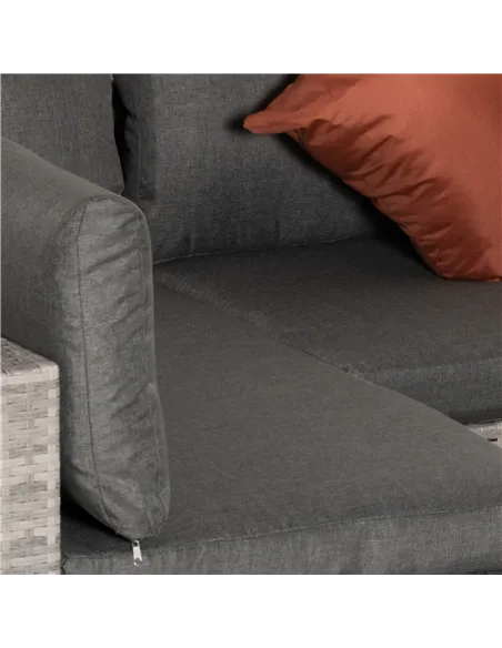 Outsunny Four-Piece Half-Square Rattan Sofa Set - Mixed Grey