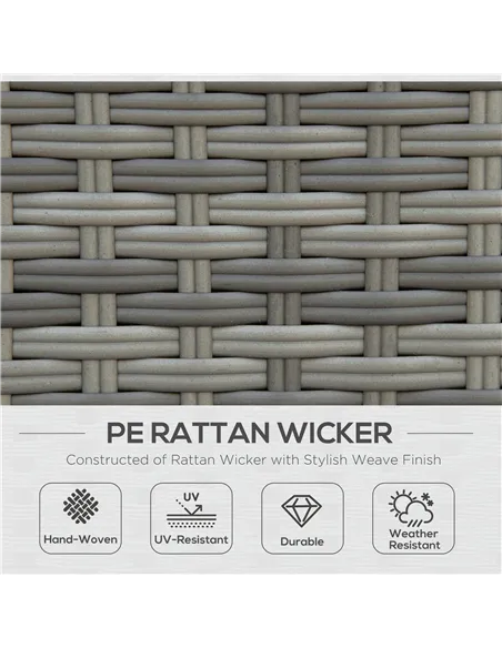 Outsunny Seven-Piece Rattan Garden Sofa Set, with Expanding Table - Grey