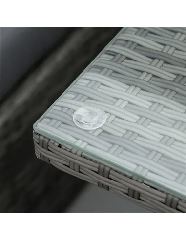 Outsunny Seven-Piece Rattan Garden Sofa Set, with Expanding Table - Grey