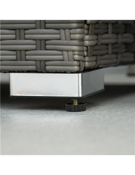 Outsunny Seven-Piece Rattan Garden Sofa Set, with Expanding Table - Grey