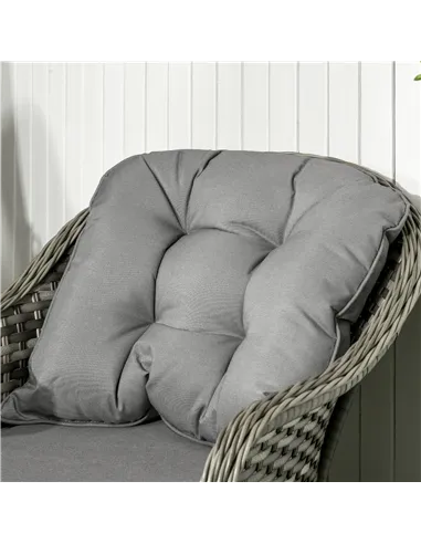 Outsunny Four-Piece Rattan Sofa Set, with Glass-Top Table - Mixed Grey