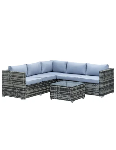 Outsunny Four-Piece Rattan Sofa Set - Grey