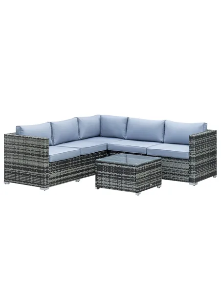 Outsunny Four-Piece Rattan Sofa Set - Grey