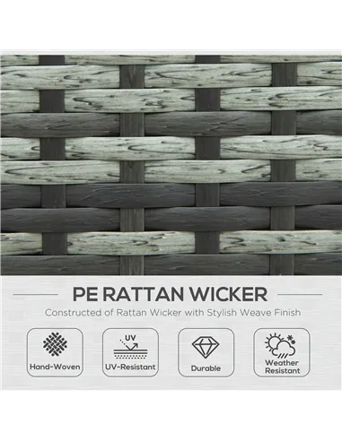 Outsunny Four-Piece Rattan Sofa Set - Grey