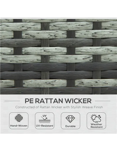 Outsunny Four-Piece Rattan Sofa Set - Grey